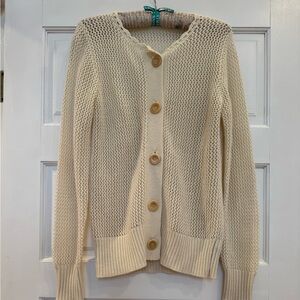 Cream Button-Up Women's Sweater